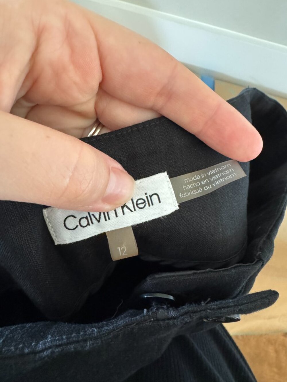 Calvin Klein Linen Blend High Waist Shorts Womens 12 Pleated Flap Pockets M3BV52 - Picture 6 of 9